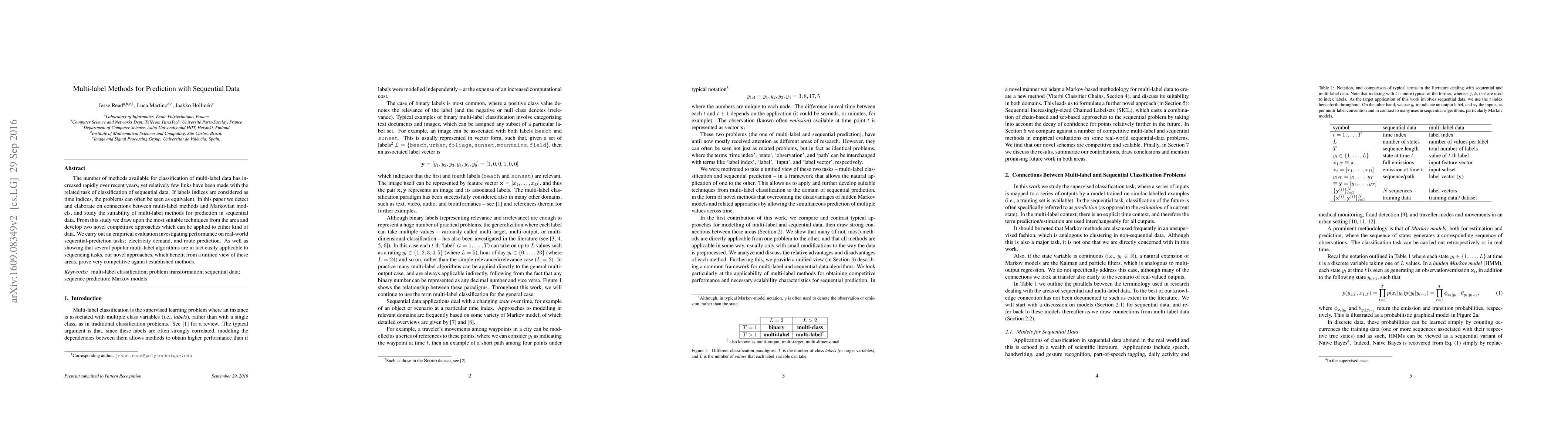 Thumbnail for Multi-label Methods for Prediction with Sequential Data