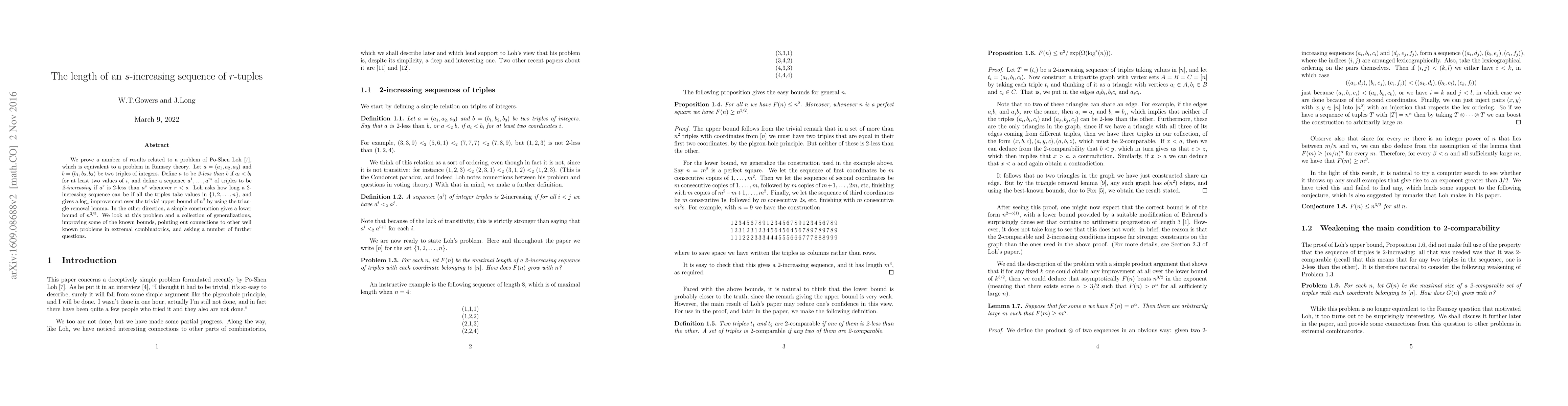 Thumbnail for The length of an s-increasing sequence of r-tuples