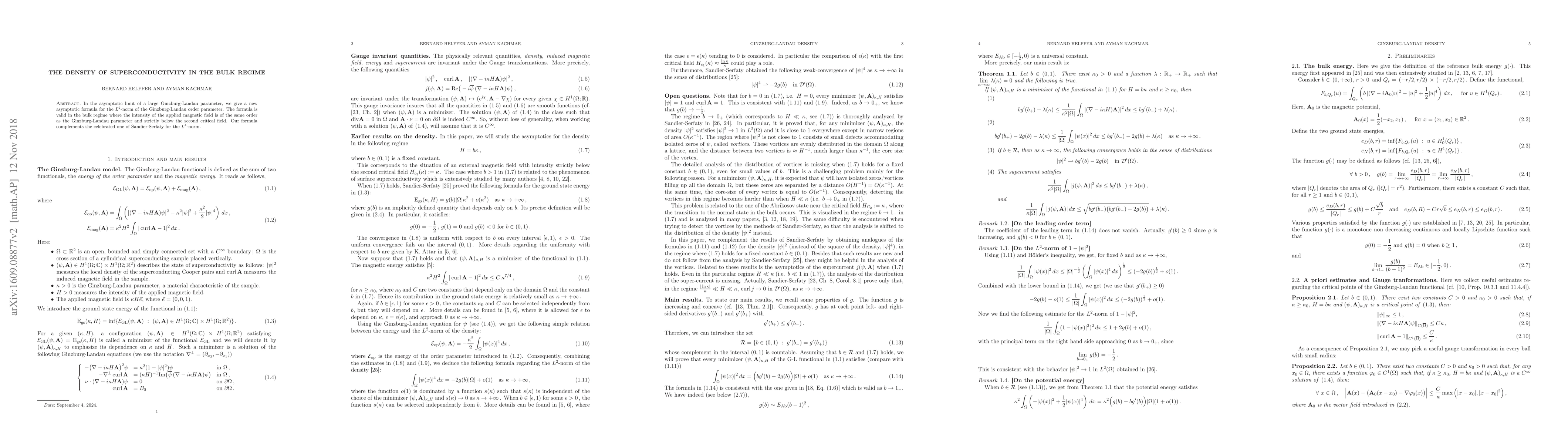 Thumbnail for The density of superconductivity in the bulk regime