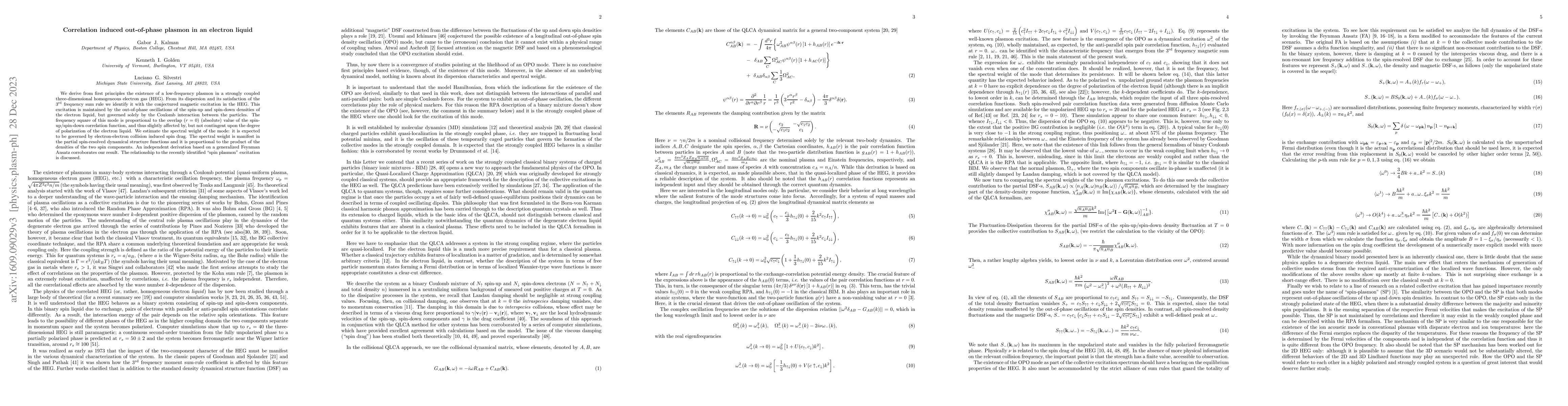 Thumbnail for Correlation induced out-of-phase plasmon in an electron liquid