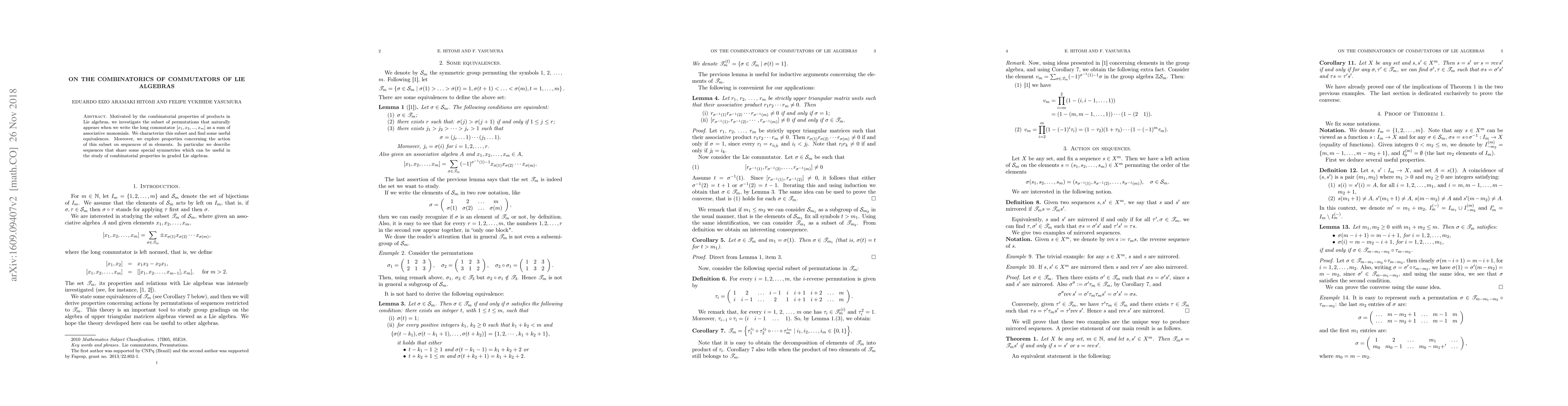 Thumbnail for On the combinatorics of commutators of Lie algebras