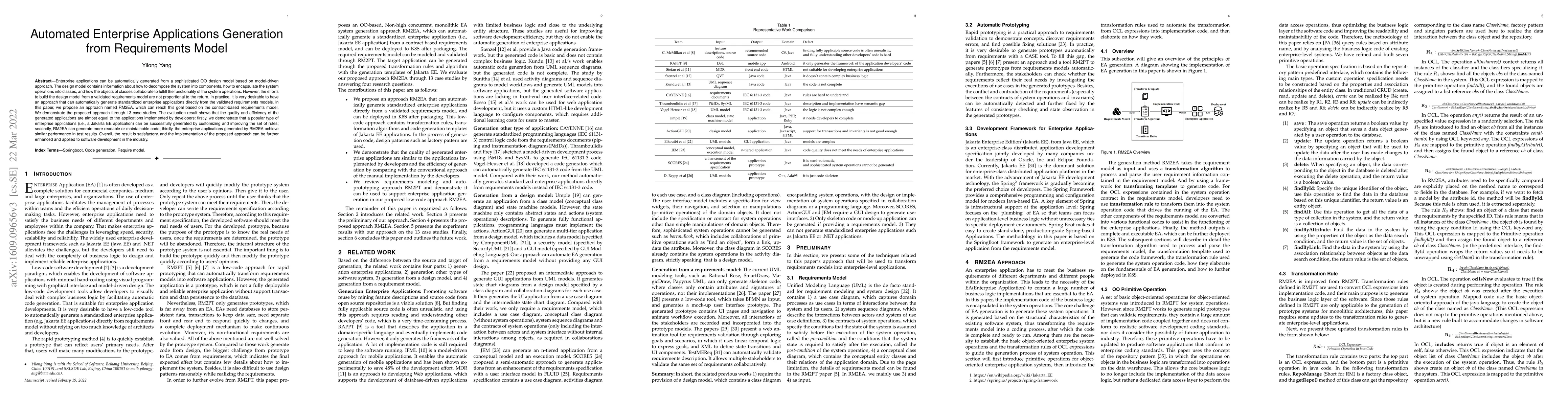 Thumbnail for Automated Enterprise Applications Generation from Requirements Model