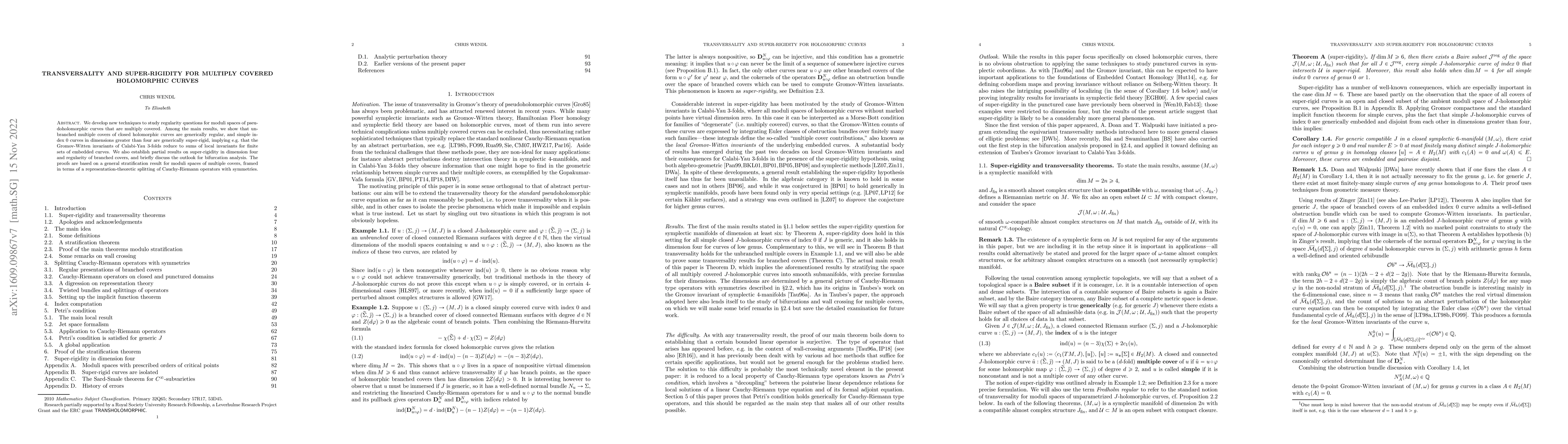 Thumbnail for Transversality and super-rigidity for multiply covered holomorphic
  curves