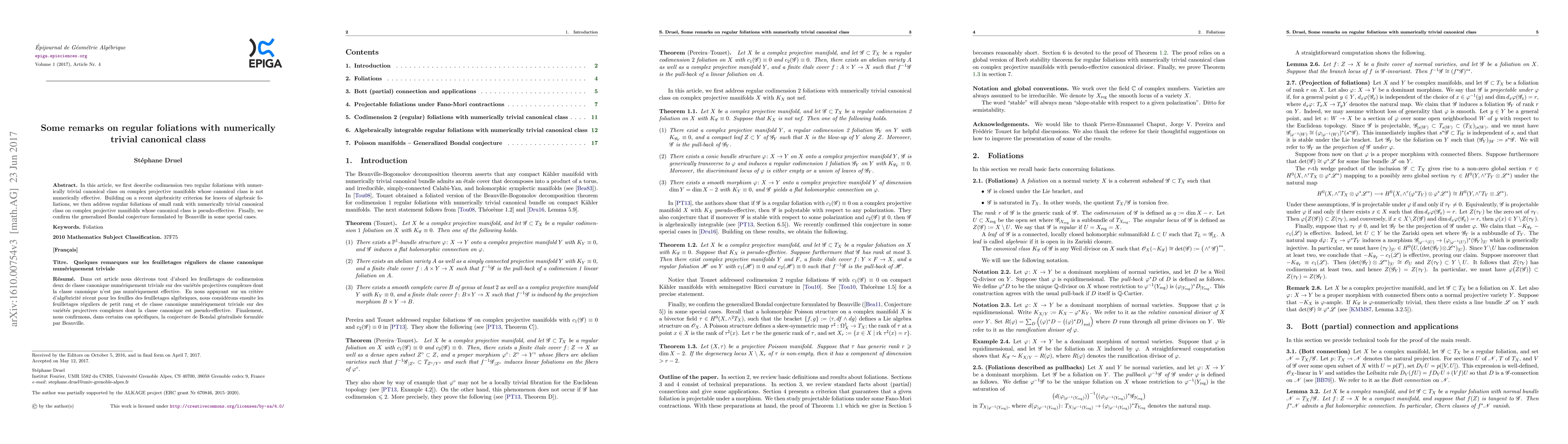 Thumbnail for Some remarks on regular foliations with numerically trivial canonical
  class