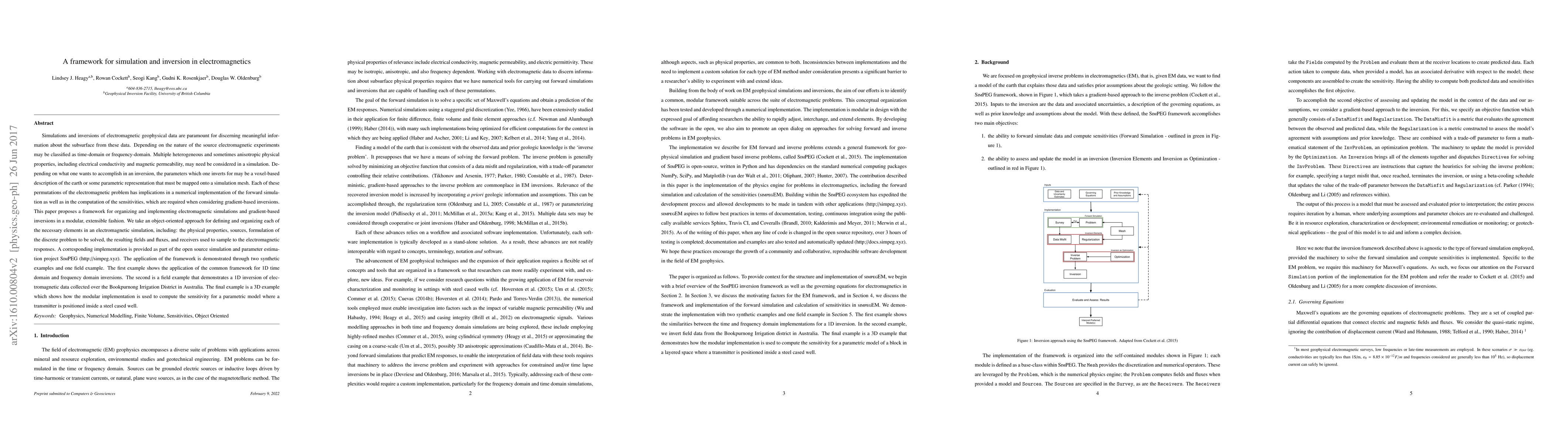 Thumbnail for A framework for simulation and inversion in electromagnetics