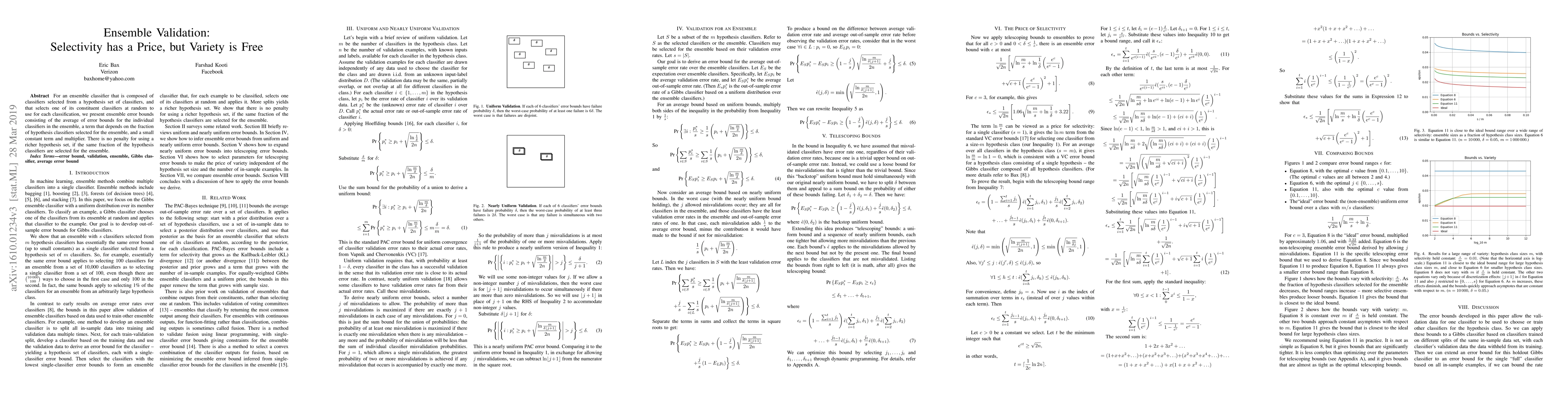 Thumbnail for Ensemble Validation: Selectivity has a Price, but Variety is Free