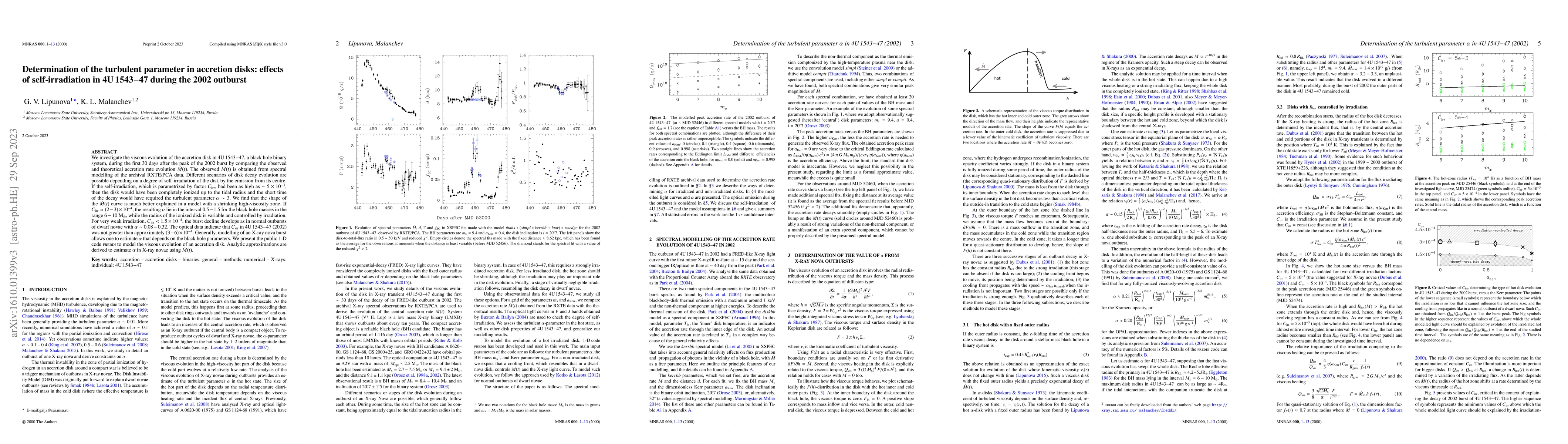 Thumbnail for Determination of the turbulent parameter in the accretion disks: effects
  of self-irradiation in 4U 1543-47 during the 2002 outburst