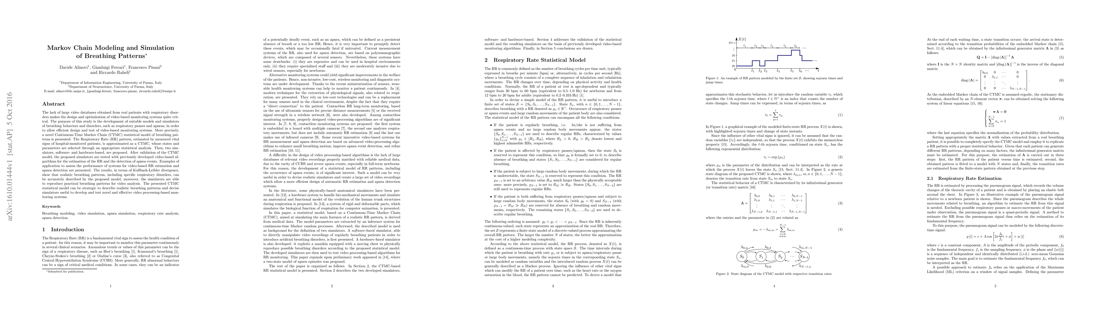 Thumbnail for Markov Chain Modeling and Simulation of Breathing Patterns