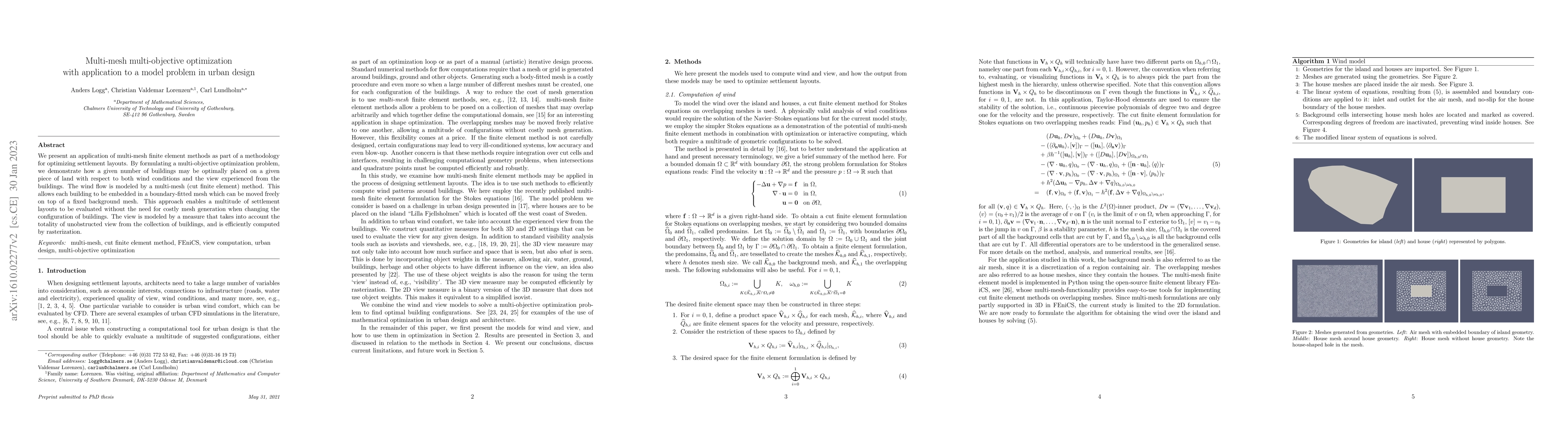 Thumbnail for Multi-mesh multi-objective optimization with application to a model
  problem in urban design