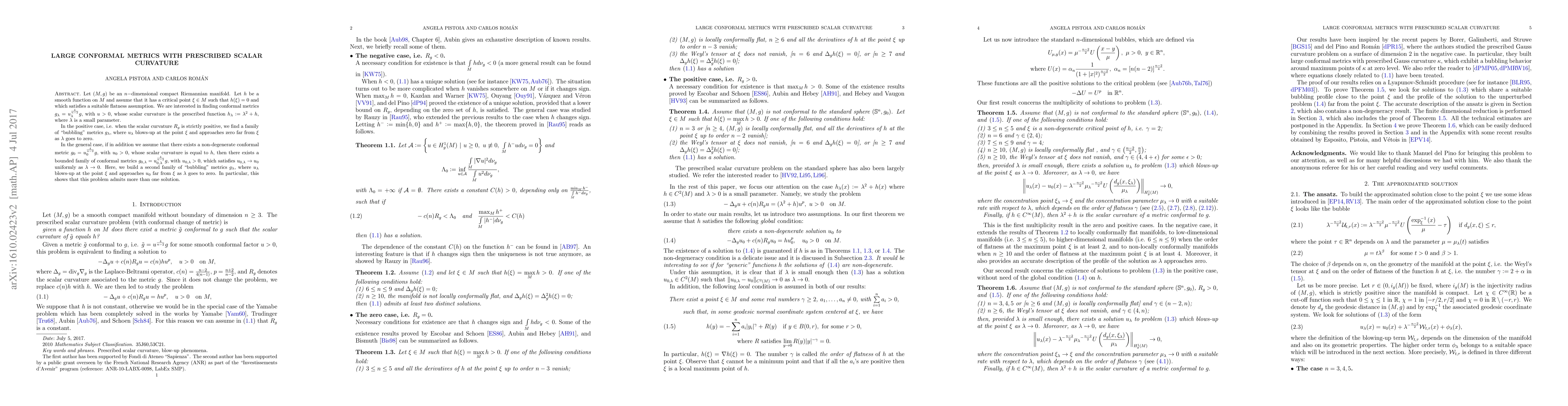 Thumbnail for Large conformal metrics with prescribed scalar curvature