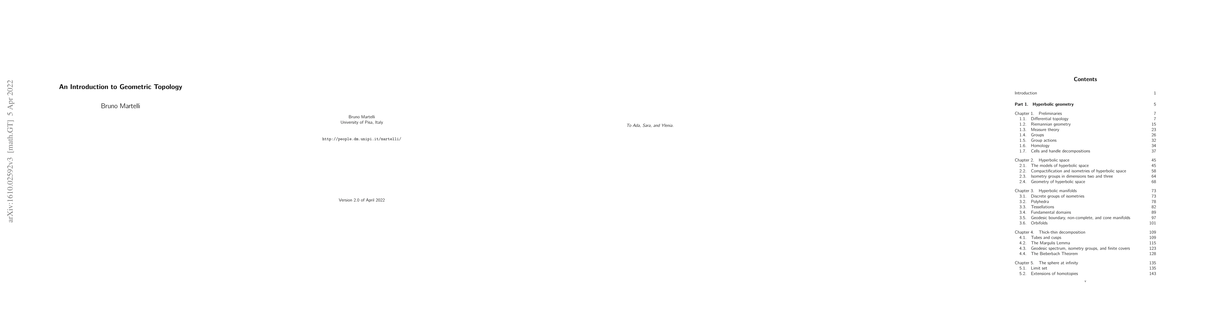 Thumbnail for An Introduction to Geometric Topology