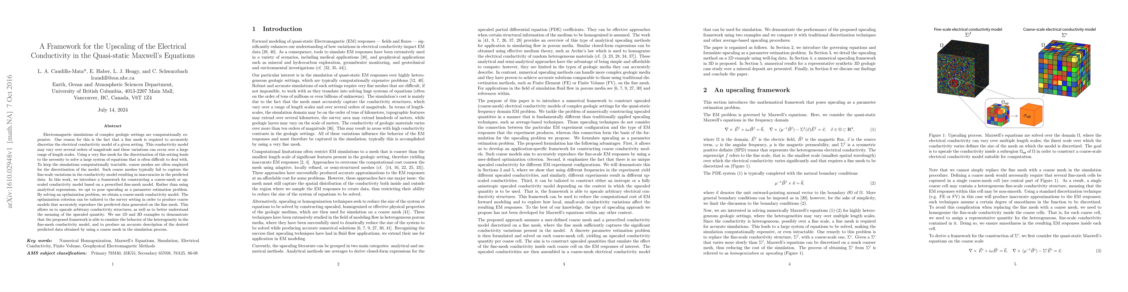 Thumbnail for A Framework for the Upscaling of the Electrical Conductivity in the
  Quasi-static Maxwell's Equations