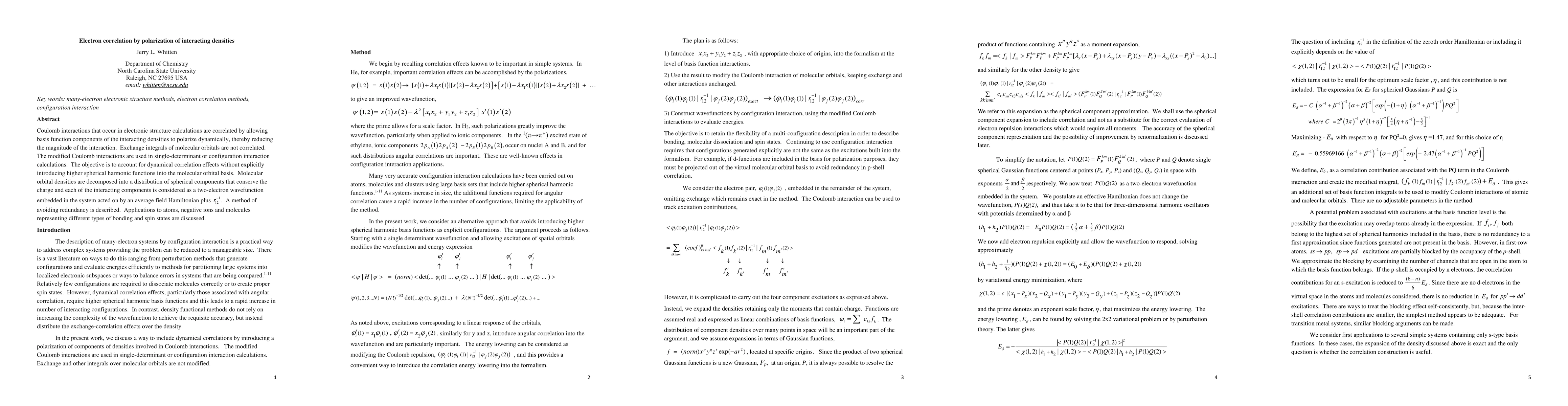 Thumbnail for Electron correlation by polarization of interacting densities