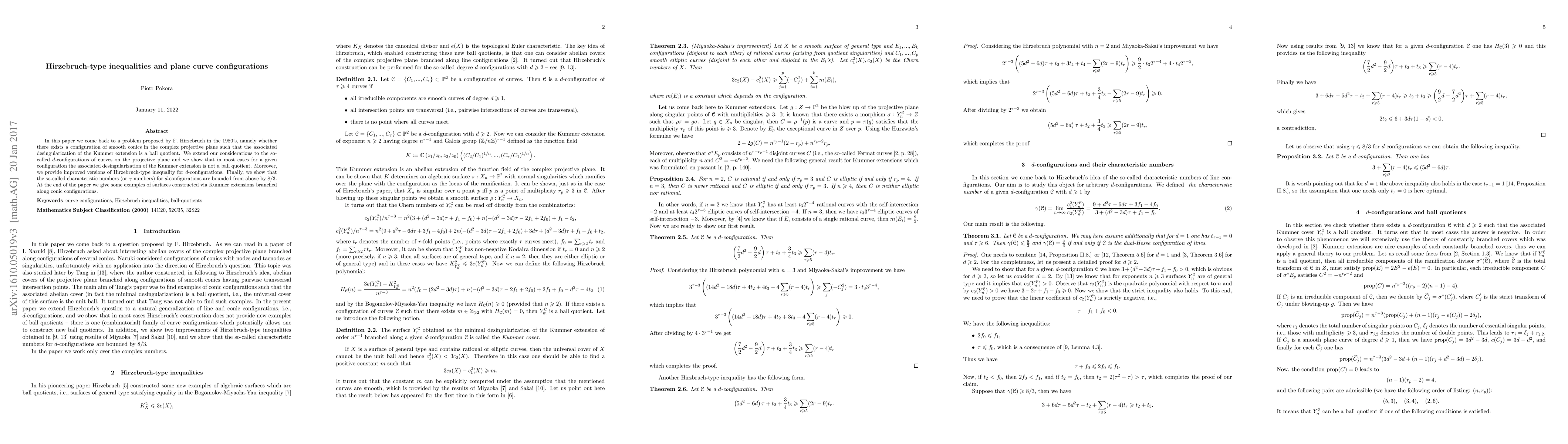 Thumbnail for Hirzebruch-type inequalities and plane curve configurations