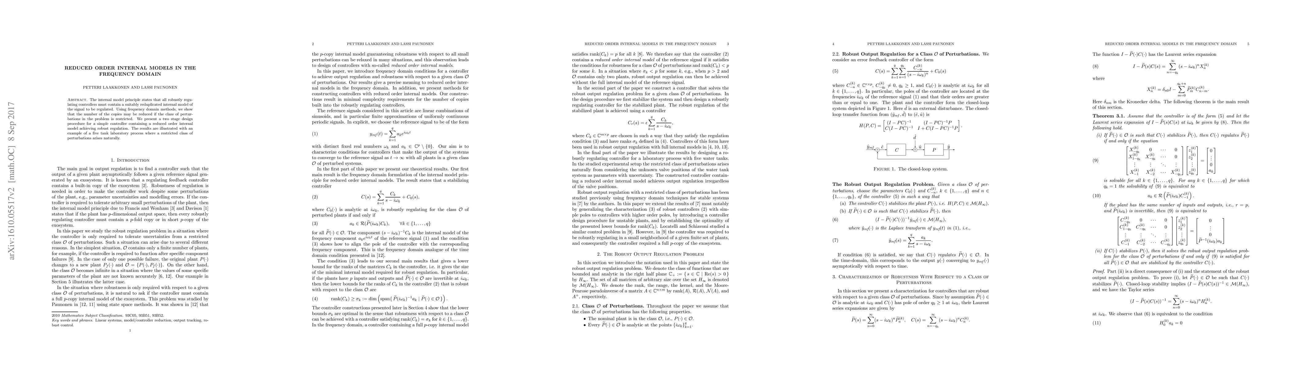 Thumbnail for Reduced Order Internal Models in the Frequency Domain