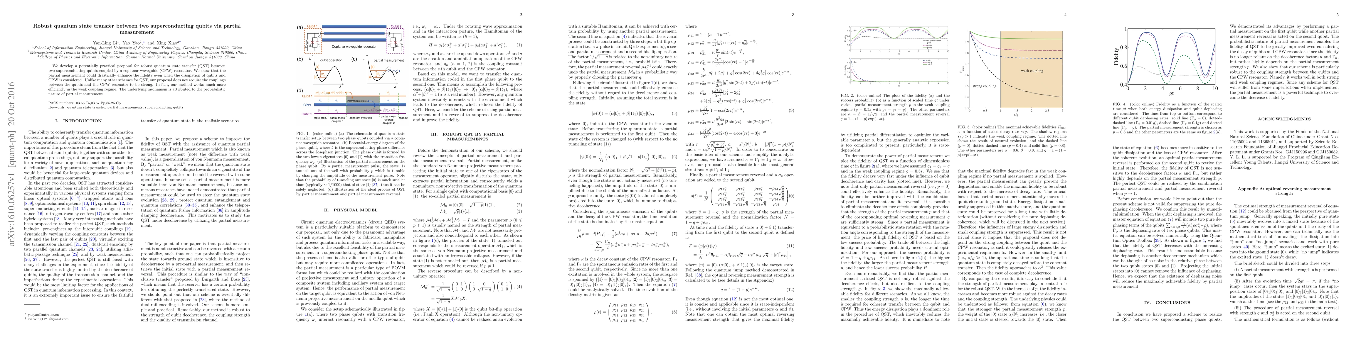 Thumbnail for Robust quantum state transfer between two superconducting qubits via
  partial measurement