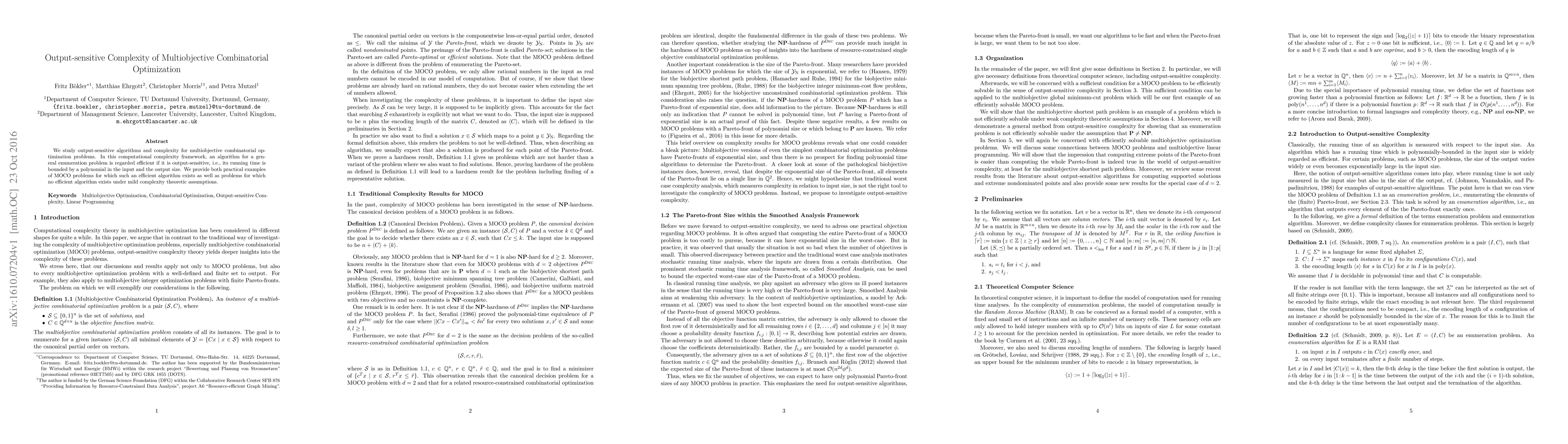 Thumbnail for Output-sensitive Complexity of Multiobjective Combinatorial Optimization