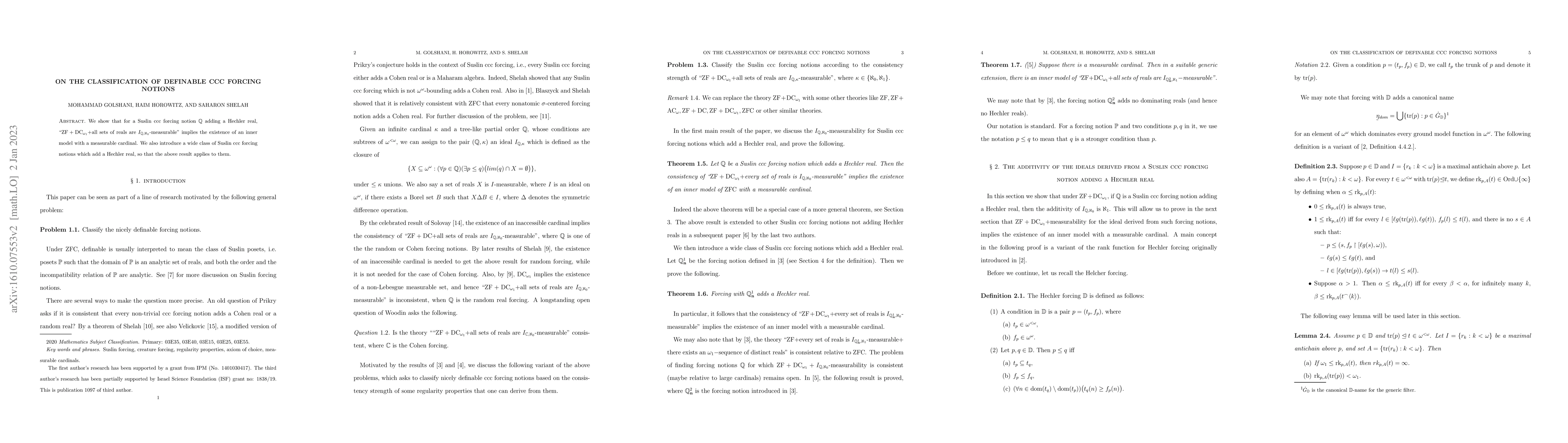 Thumbnail for On the classification of definable ccc forcing notions