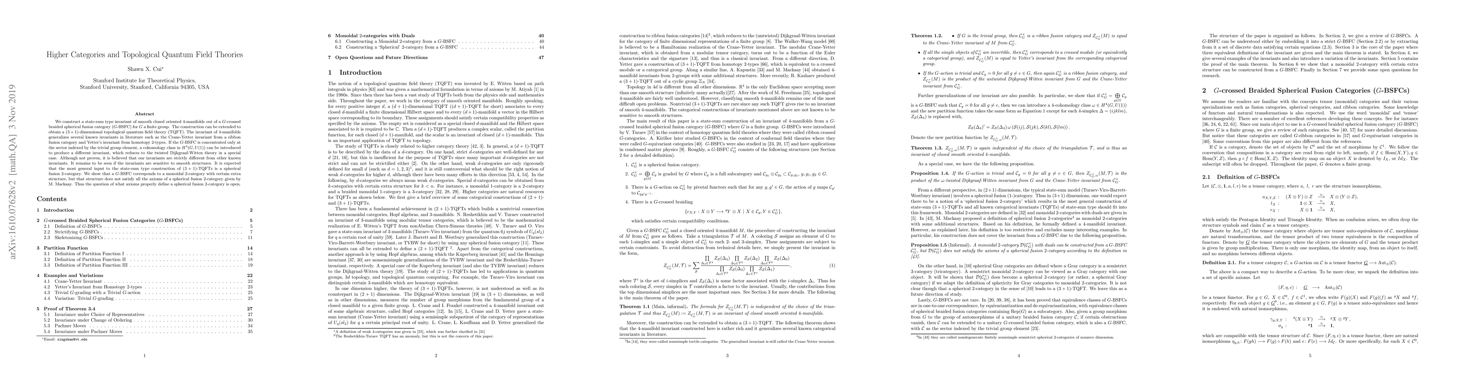 Thumbnail for Higher Categories and Topological Quantum Field Theories