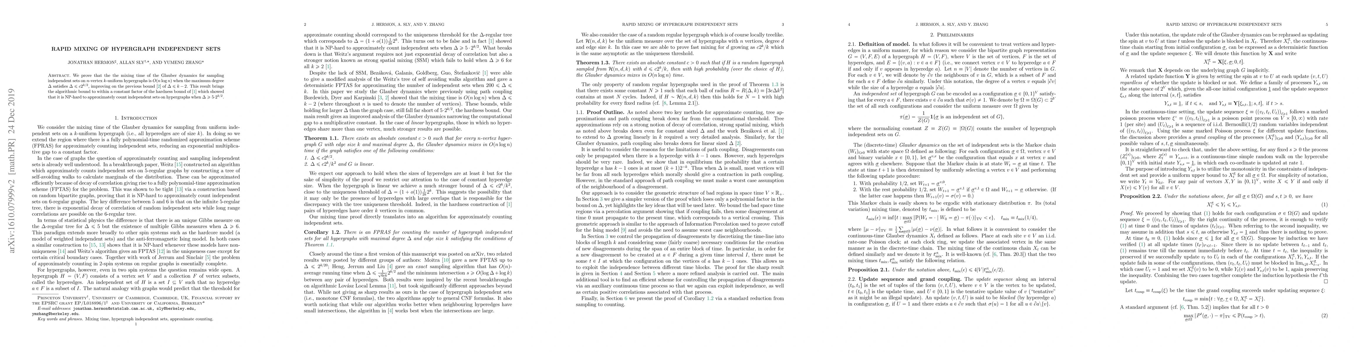 Thumbnail for Rapid Mixing of Hypergraph Independent Set