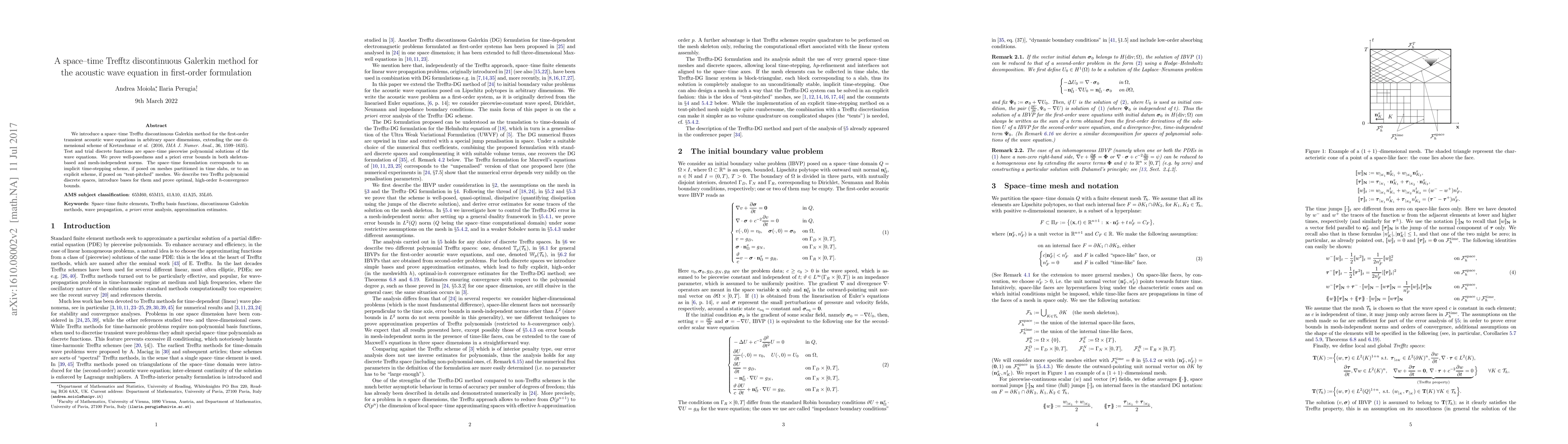 Thumbnail for A space-time Trefftz discontinuous Galerkin method for the acoustic wave
  equation in first-order formulation