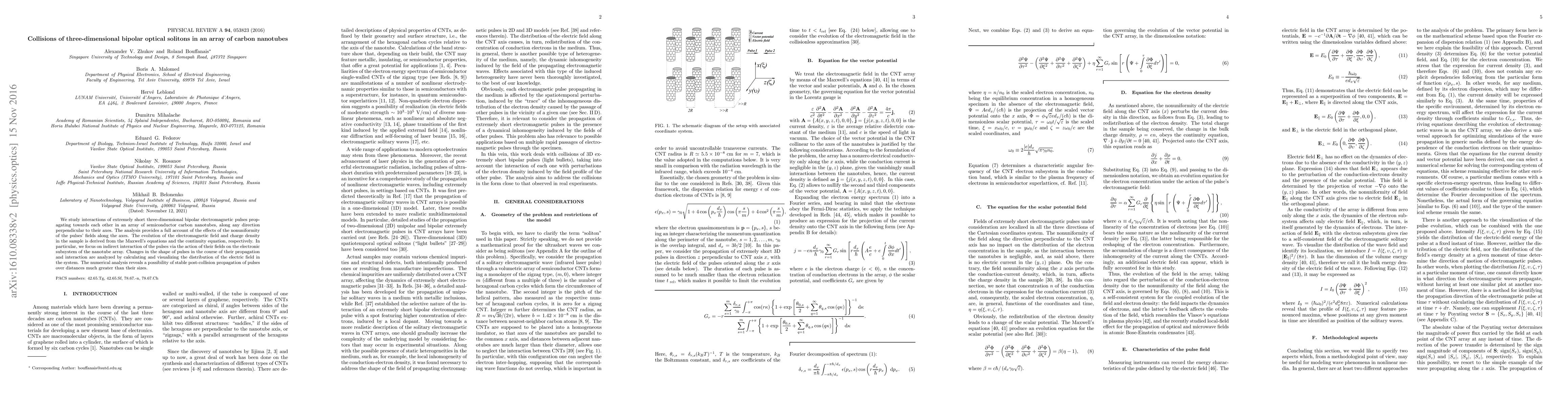 Thumbnail for Collisions of three-dimensional bipolar optical solitons in an array of
  carbon nanotubes