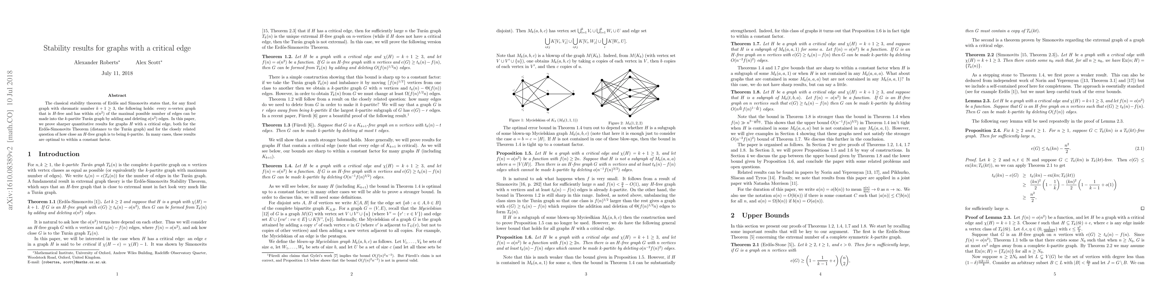 Thumbnail for Stability results for graphs with a critical edge