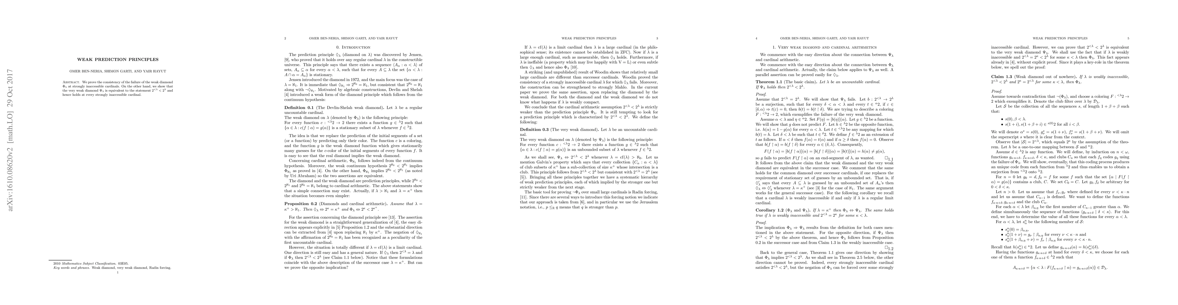 Thumbnail for Weak prediction principles