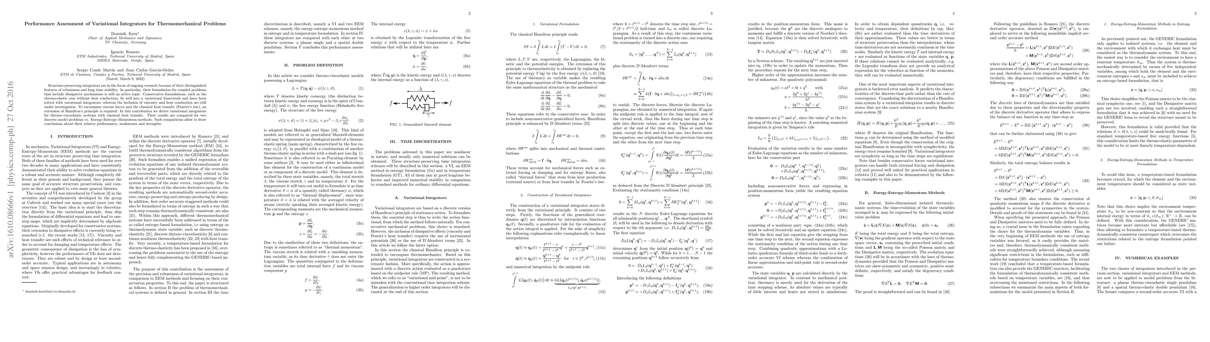 Thumbnail for Performance Assessment of Variational Integrators for Thermomechanical
  Problems