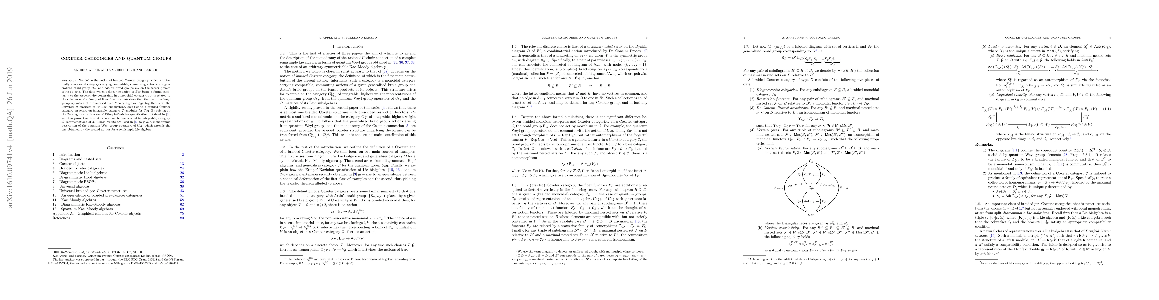 Thumbnail for Coxeter categories and quantum groups