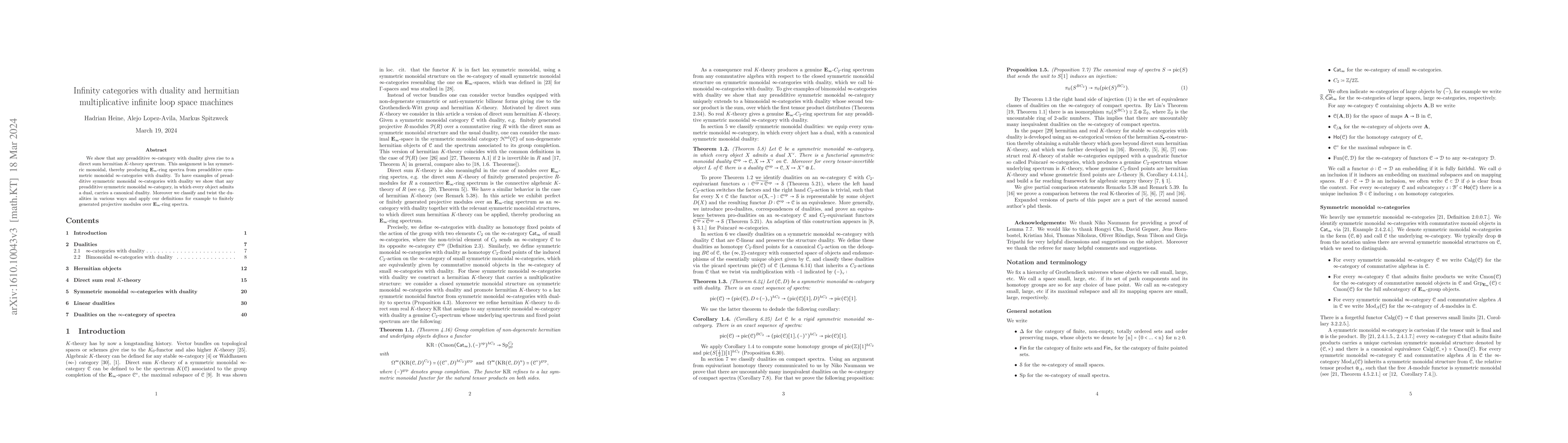 Thumbnail for Infinity categories with duality and hermitian multiplicative infinite
  loop space machines