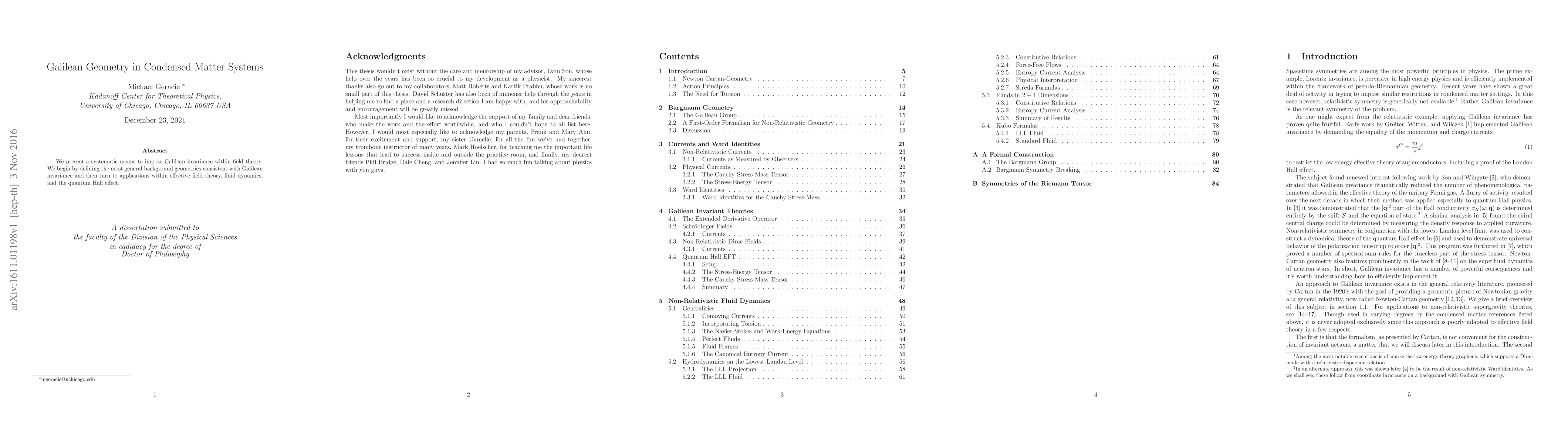 Thumbnail for Galilean Geometry in Condensed Matter Systems