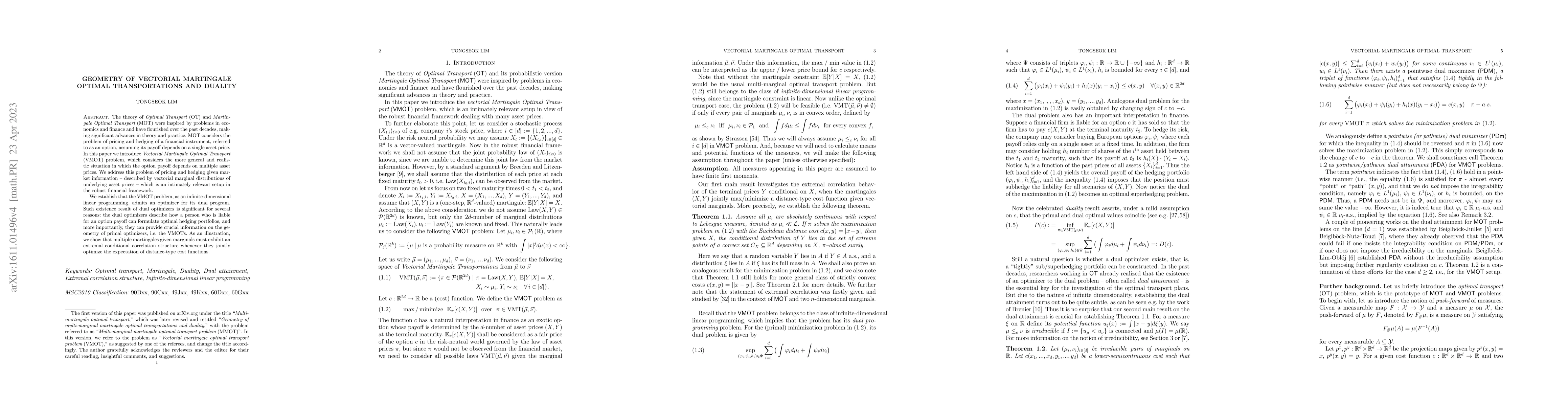 Thumbnail for Geometry of vectorial martingale optimal transportations and duality