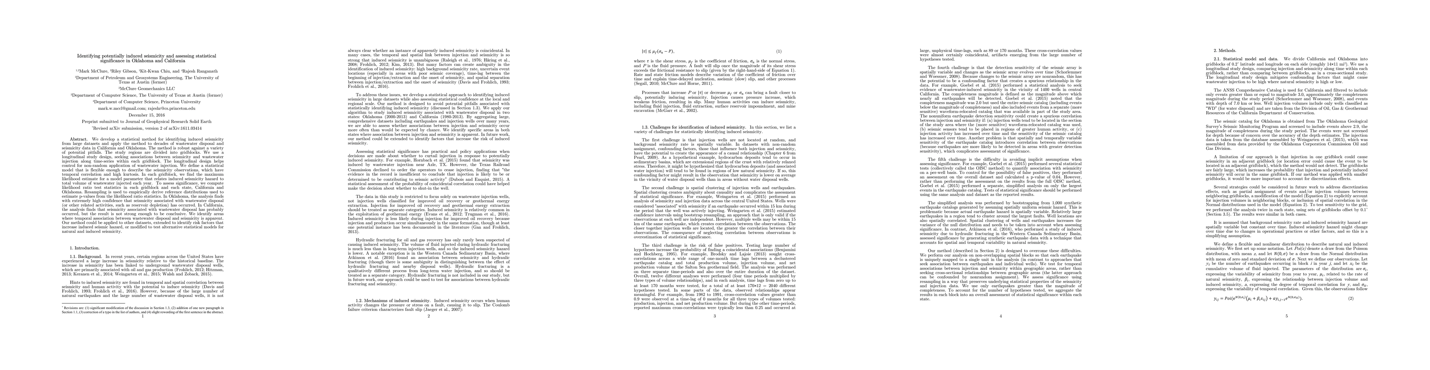 Thumbnail for Identifying potentially induced seismicity and assessing statistical
  significance in Oklahoma and California