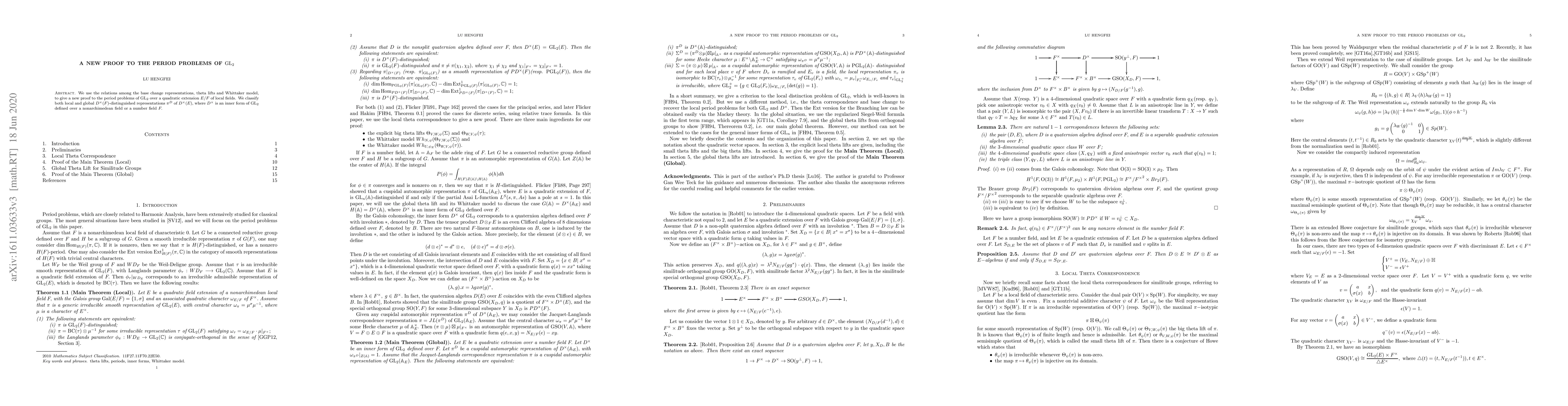 Thumbnail for A New Proof to the Period Problems of GL(2)