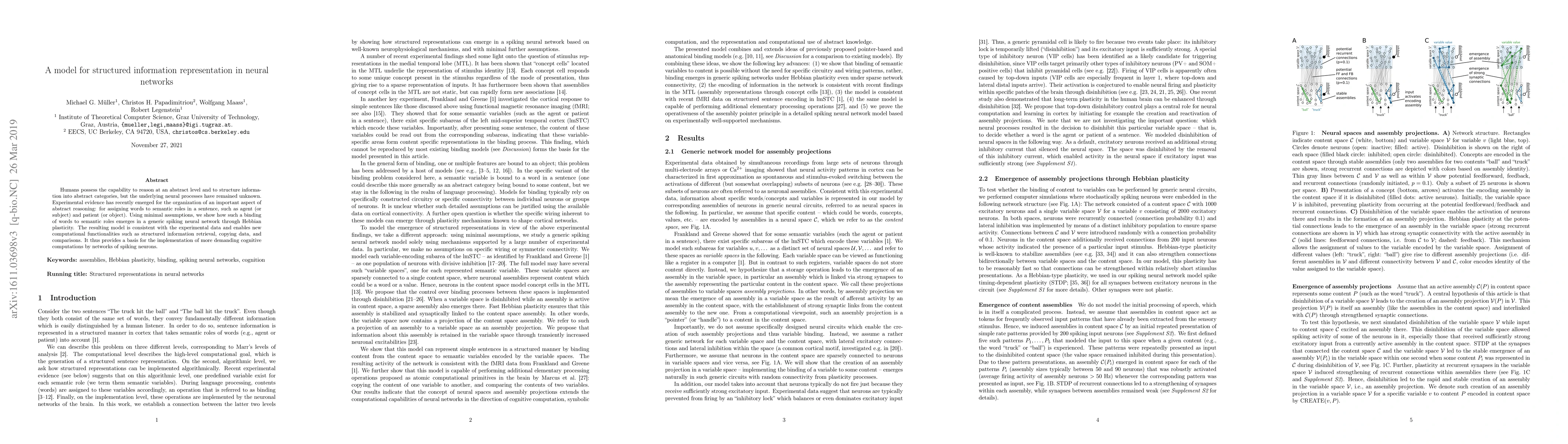 Thumbnail for A model for structured information representation in neural networks