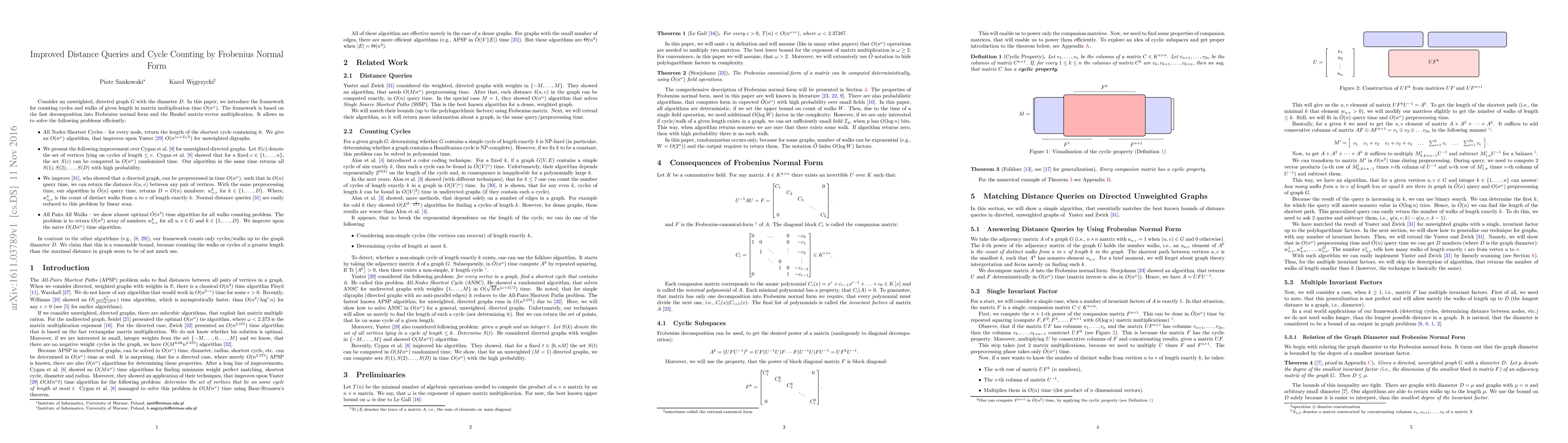 Thumbnail for Improved Distance Queries and Cycle Counting by Frobenius Normal Form