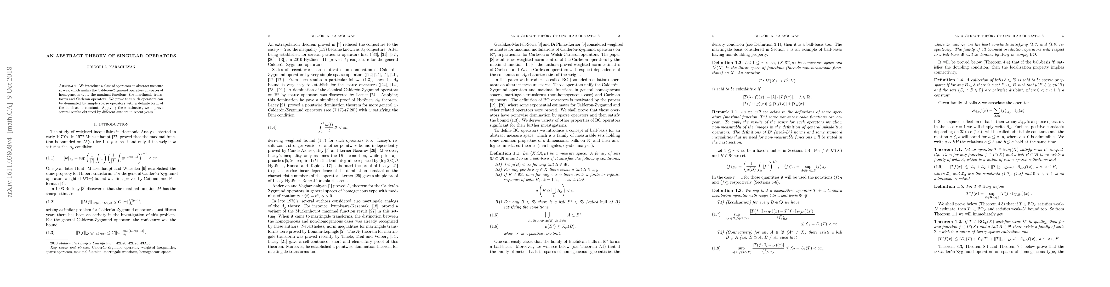 Thumbnail for An abstract theory of singular operators