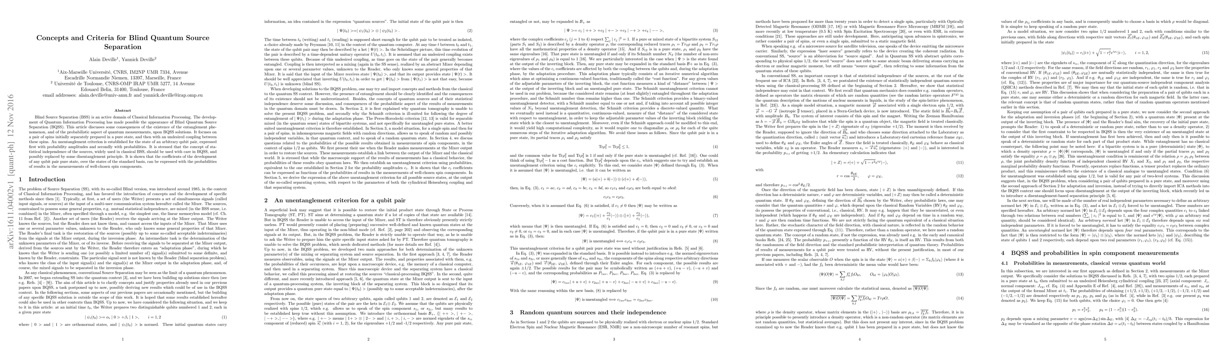 Thumbnail for Concepts and Criteria for Blind Quantum Source Separation