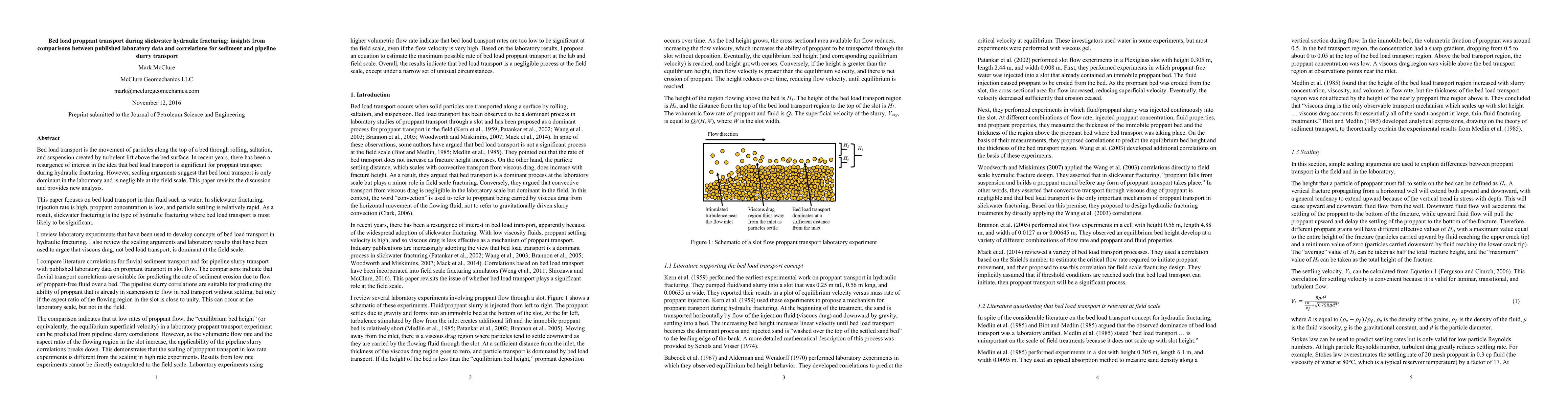 Thumbnail for Bed load proppant transport during slickwater hydraulic fracturing:
  insights from comparisons between published laboratory data and correlations
  for sediment and pipeline slurry transport