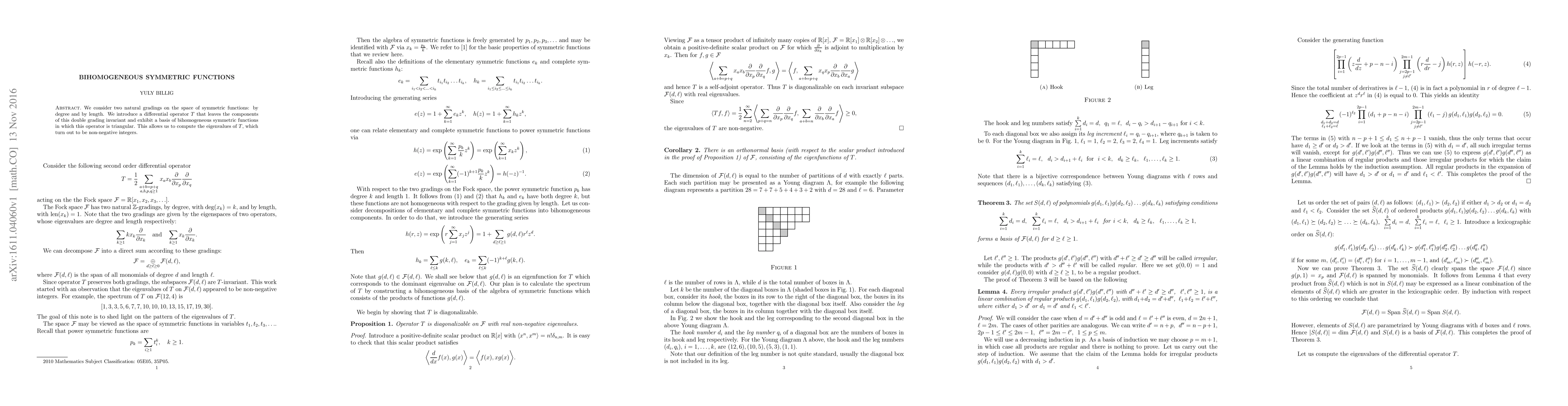 Thumbnail for Bihomogeneous symmetric functions