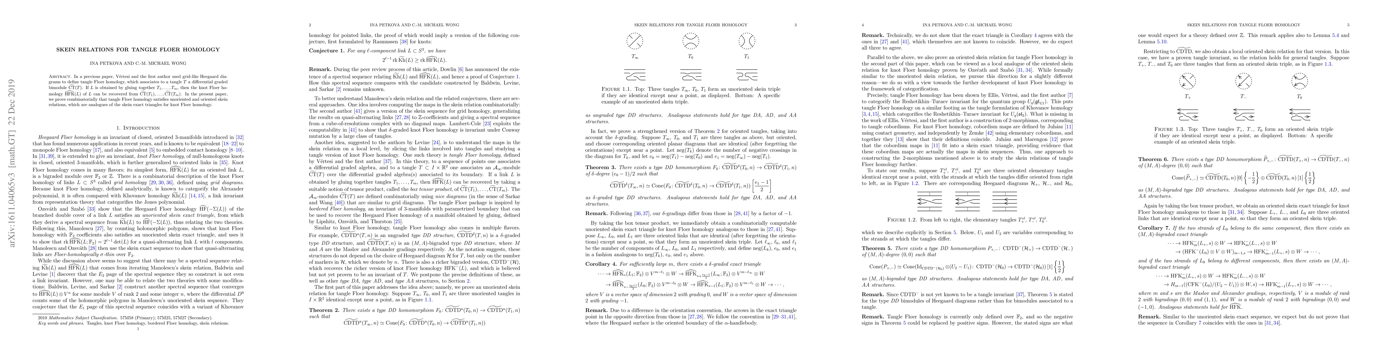 Thumbnail for Skein relations for tangle Floer homology