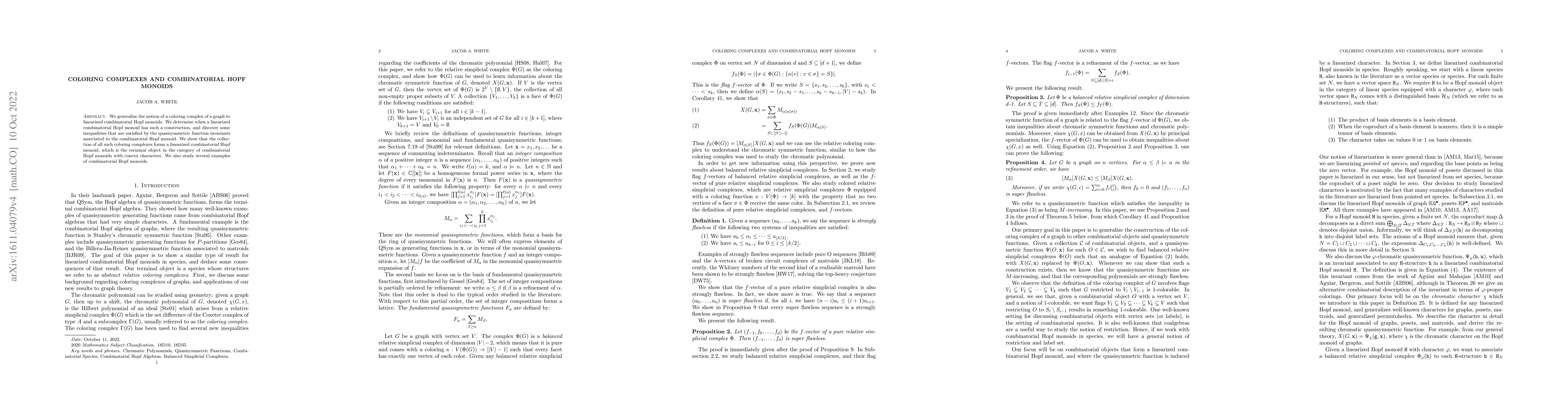 Thumbnail for Coloring Complexes and Combinatorial Hopf Monoids