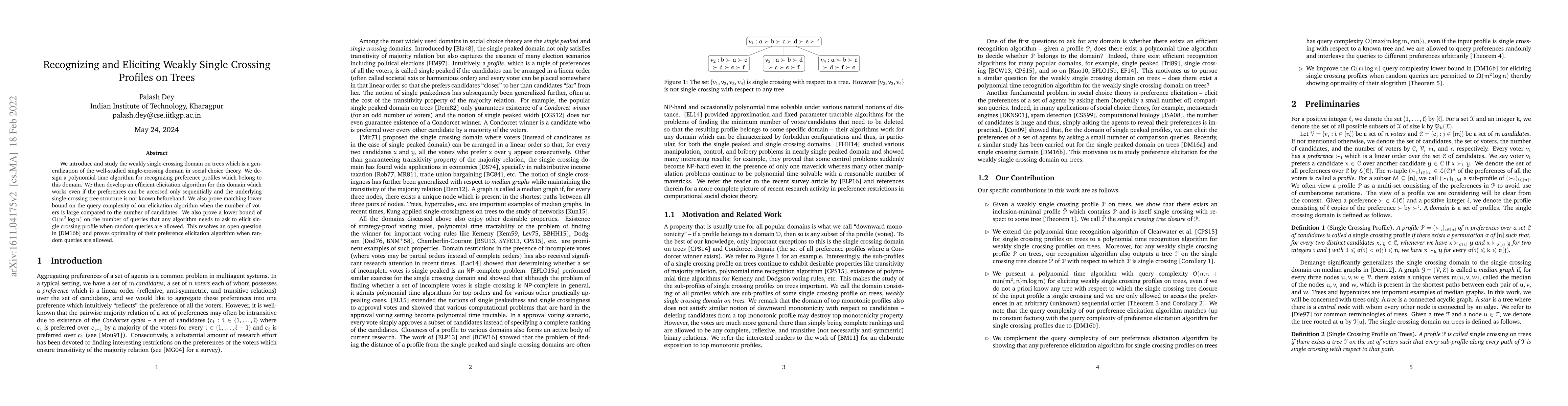 Thumbnail for Recognizing and Eliciting Weakly Single Crossing Profiles on Trees