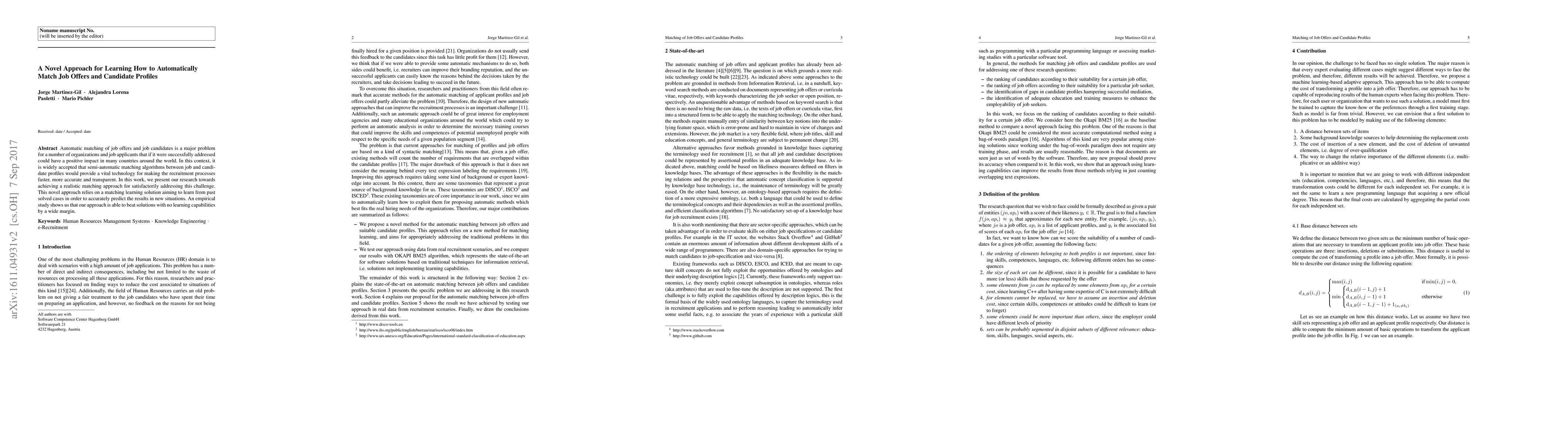 Thumbnail for A Novel Approach for Learning How to Automatically Match Job Offers and
  Candidate Profiles