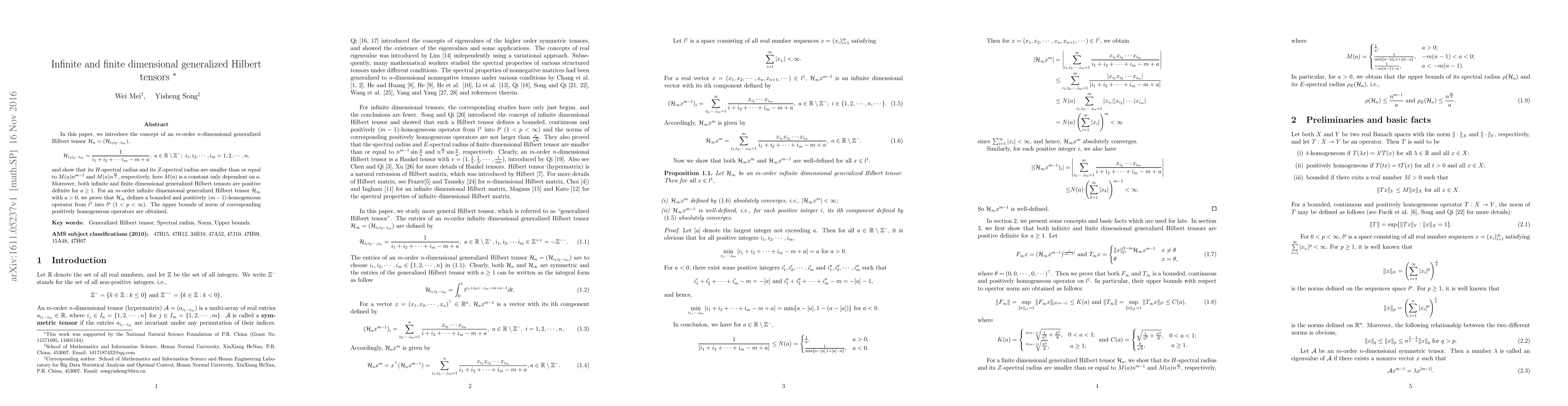 Thumbnail for Infinite and finite dimensional generalized Hilbert tensors