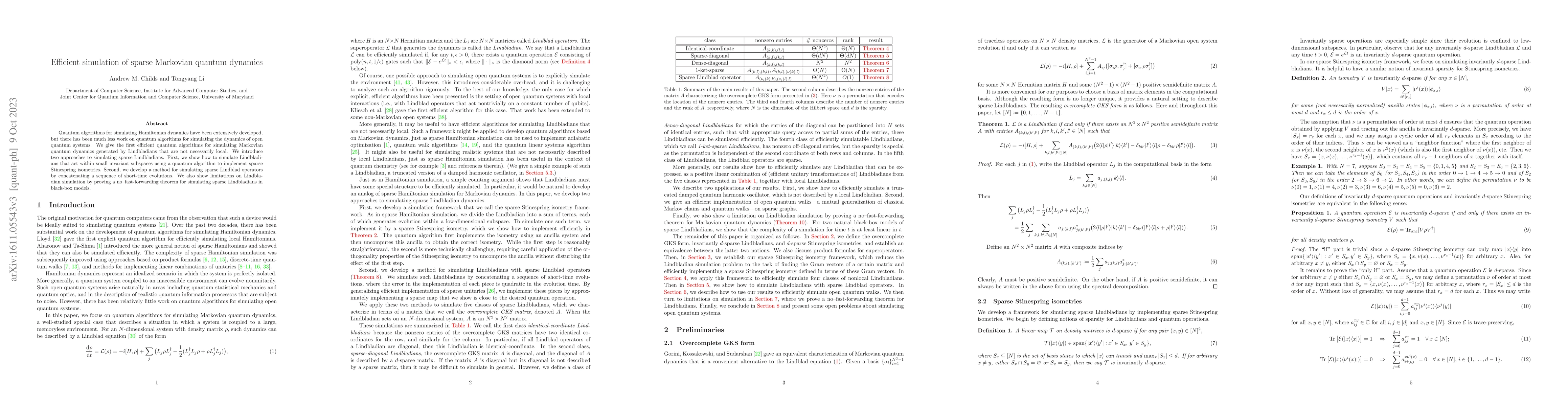 Thumbnail for Efficient simulation of sparse Markovian quantum dynamics