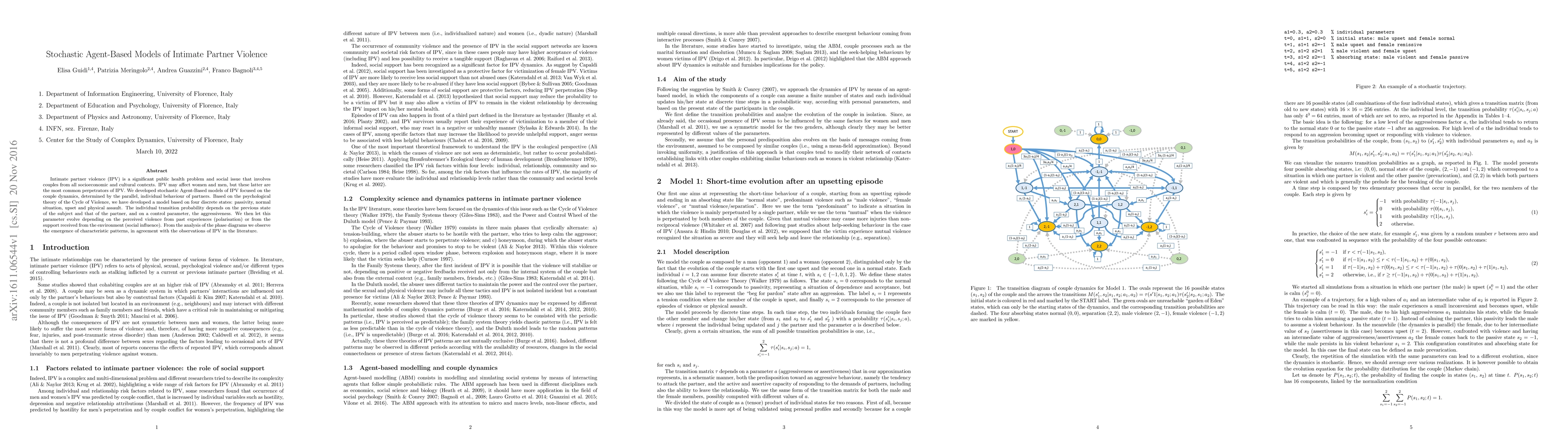 Thumbnail for Stochastic Agent-Based Models of Intimate Partner Violence