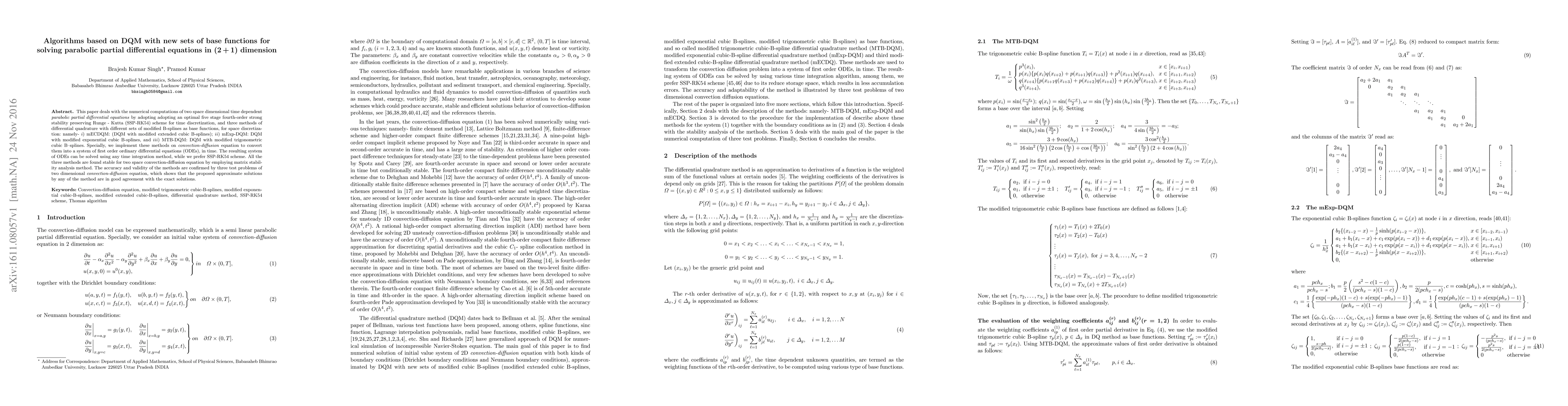 Thumbnail for Algorithms based on DQM with new sets of base functions for solving
  parabolic partial differential equations in $(2+1)$ dimension