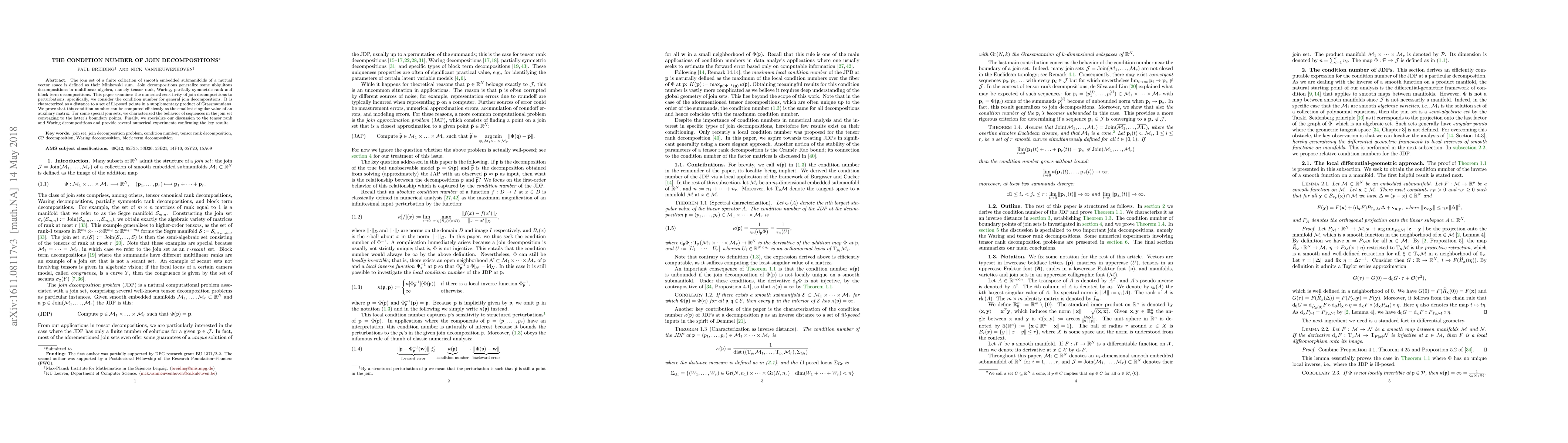 Thumbnail for The condition number of join decompositions